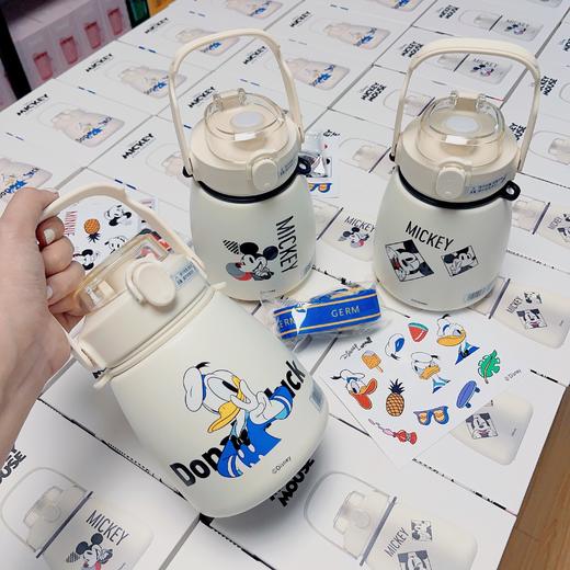 GERM格沵迪士尼米奇唐老鸭大肚杯 1000ml超大容量 背带手提保温杯 商品图0