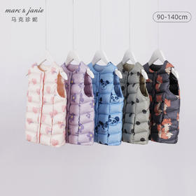 马克珍妮男女童印花超轻保暖羽绒马甲221716