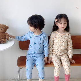 【贴肤舒适 柔软入梦】秋冬新款儿童秋衣秋裤套装男女童花边纯棉睡衣家居服宝宝内衣
