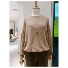 3楼珍贝圆领菱格夹丝女衫