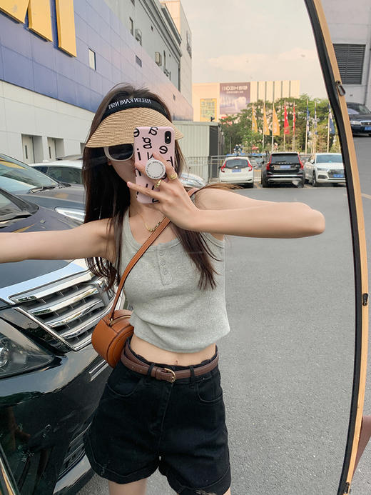 <曾小咸推荐>  运动吊带小背心女夏季新款设计感小众美背针织无袖上衣 商品图2