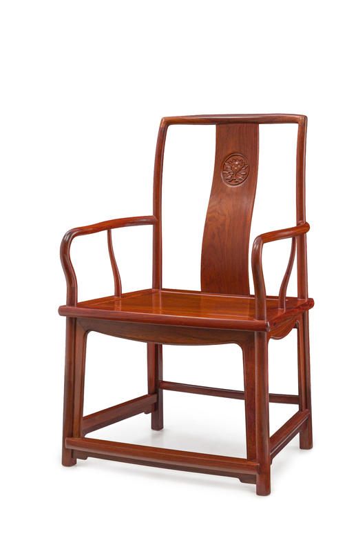 红桥红  家具严选  缅甸花梨（大果紫檀）【宝蕴楼扇形 南官帽椅】 商品图2