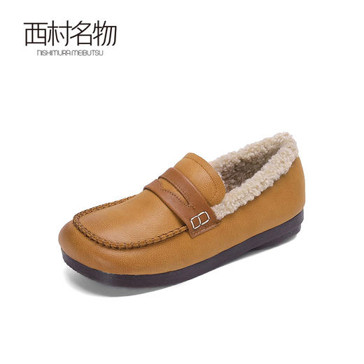 西村名物真皮软底妈妈棉鞋女秋冬季加绒保暖皮鞋防滑毛毛鞋37811 商品图2