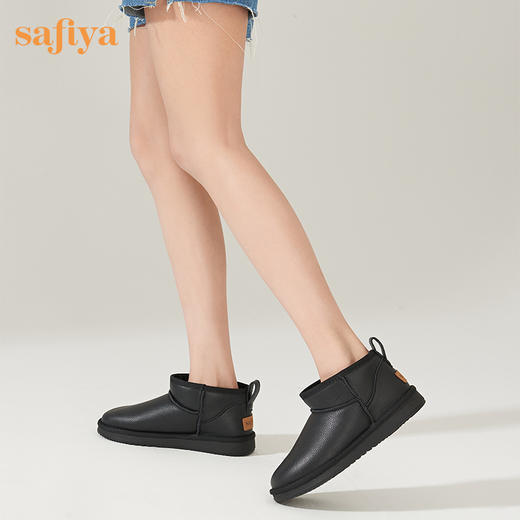 【春节不打烊】Safiya/索菲娅 冬季低帮加绒雪地靴2022冬季新款女羊毛保暖防滑短靴女 SF2411A096 商品图6