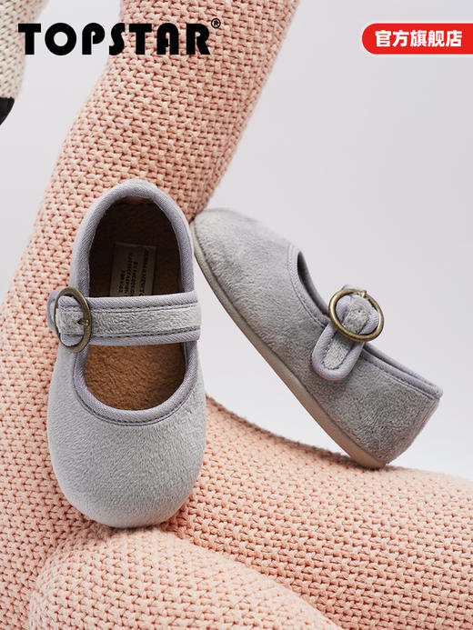 TOPSTAR官方童鞋加绒冬季幼儿园学生鞋羊羔松紧带女童棉鞋加厚1305 商品图1