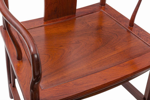 红桥红  家具严选  缅甸花梨（大果紫檀）【宝蕴楼扇形 南官帽椅】 商品图5