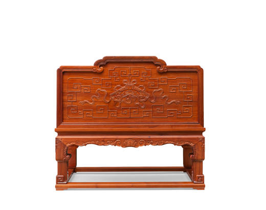 红桥红  家具严选  缅甸花梨（大果紫檀）【128乾隆款 西番莲纹 宝座】 商品图7