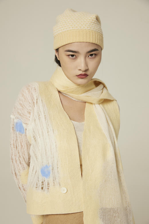 羊绒珠片纱提花帽 SJF94P157K 商品图1