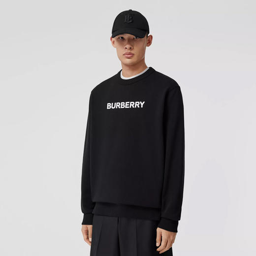【一】BURBERRY 博柏利 徽标印花棉质运动衫 男士卫衣 黑色 8055312 A1189 商品图1