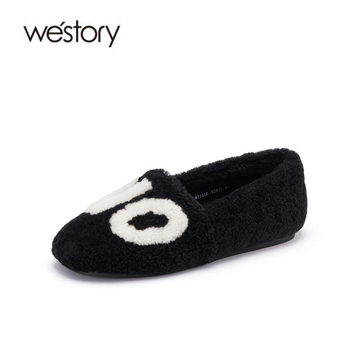 westory绒里平底毛毛鞋鞋22 秋冬新款外穿一脚蹬通勤百搭女72871 商品图1