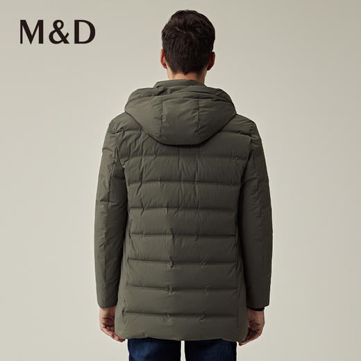 MD名盾商务男装秋冬新品中长款连帽加厚轻便白鸭绒羽绒服外套 商品图4