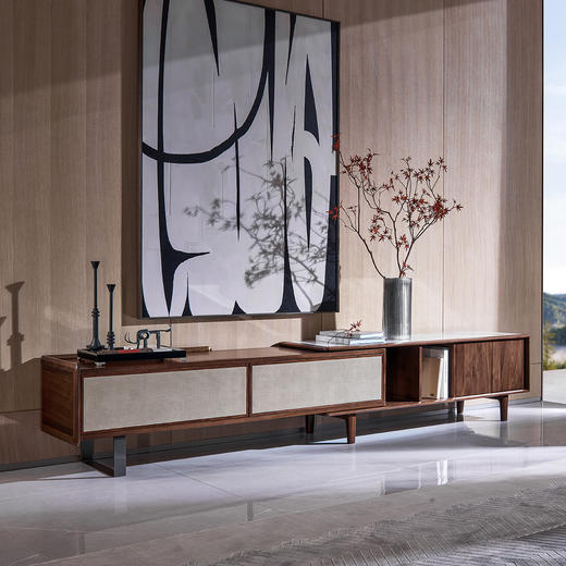 【现代风-CY232电视柜】现代风/客厅/北美黑胡桃木/实木电视柜 商品图0