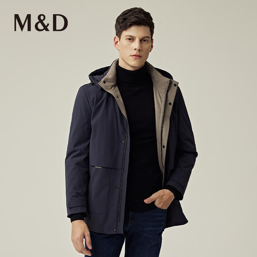 名盾商务男士秋冬新品中长款保暖防风白鹅绒羽绒服男 商品图3