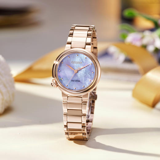 西铁城日本官方正品贝母表盘时尚光动能女表EM0912-84Y 商品图2