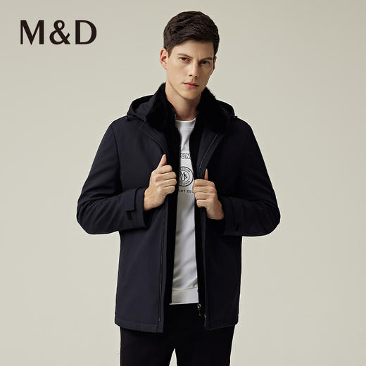 【菁英同款】名盾商务秋冬可拆卸兔毛内胆轻盈尼克服外套男41452 商品图1