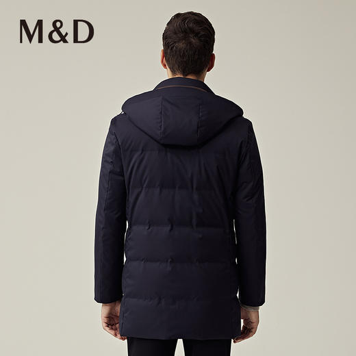 M＆D名盾商务男士2022秋冬新品长款加厚连帽白鸭绒保暖羽绒服 商品图4