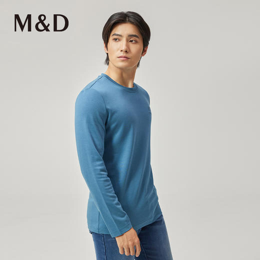 M＆D/名盾男士长袖秋季新款潮流修身圆领纯棉百搭T恤 商品图3