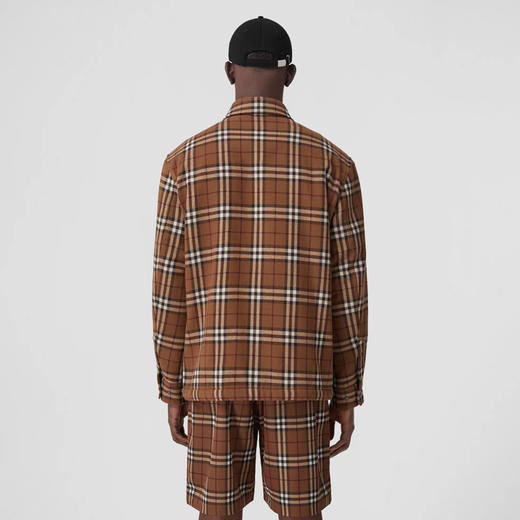 BURBERRY 博柏利 Vintage 格纹羊毛混纺外套式衬衫 男士外套 桦木棕 8057372 A8894 商品图2