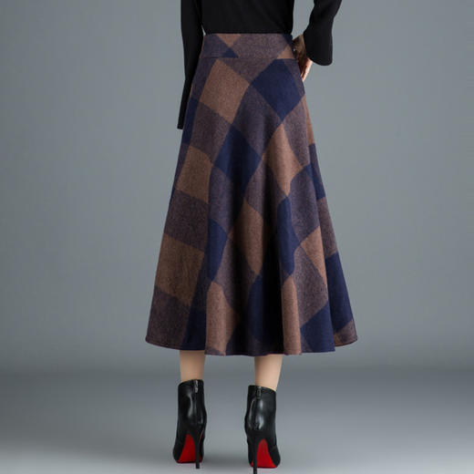 高腰半身裙毛呢大摆裙，厚款中长款A字裙MYX-5901 商品图2