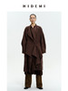 HIDEMI 深咖色格纹长款围巾式大衣 商品缩略图1