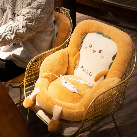 冬季加热坐垫屁垫座椅垫靠背一体靠垫办公室久坐大学生椅子屁股垫 商品图3