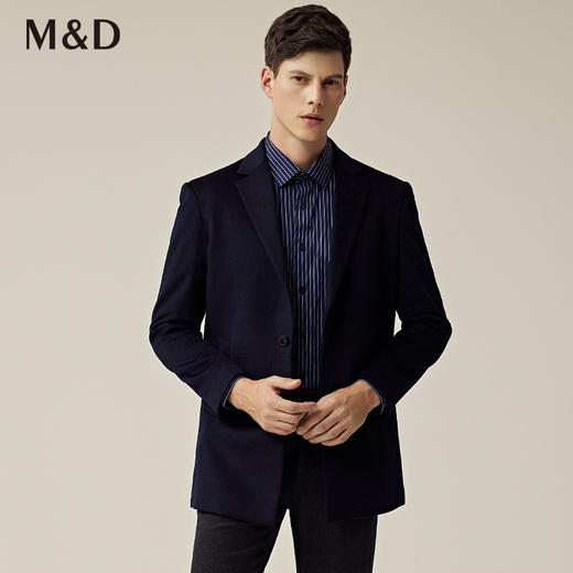 名盾羊毛大衣秋冬修身西装领中长款职业休闲羊毛外套 商品图0