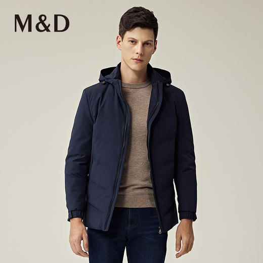 名盾商务男士秋冬新品防风保暖连帽白鸭绒修身羽绒服男 商品图2