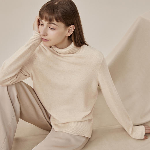 YANECINE 阿拉善纯羊绒高领打底衫 商品图0