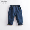 马克珍妮冬装新款 男童宽松加绒牛仔直筒裤 儿童裤子221779 商品缩略图0