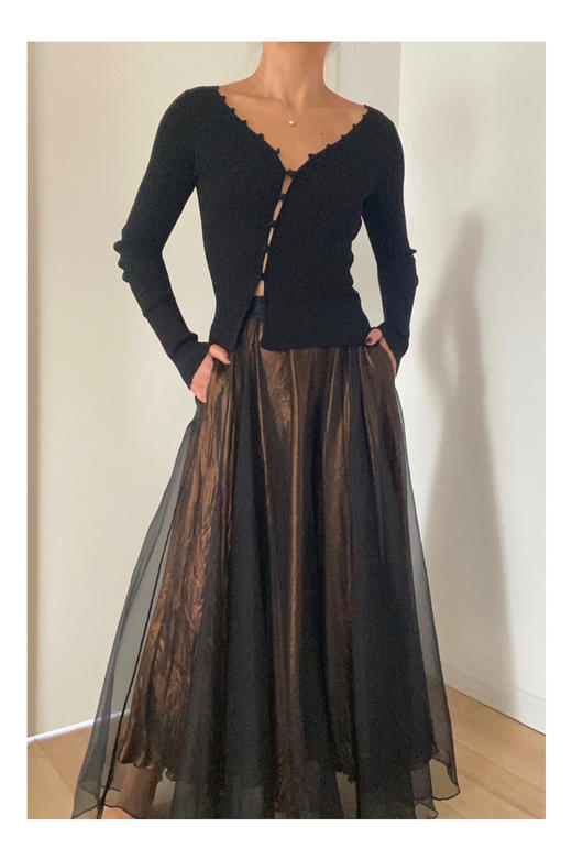 CG｜Rebekah Tulle Skirt [黑 / 白] 商品图7