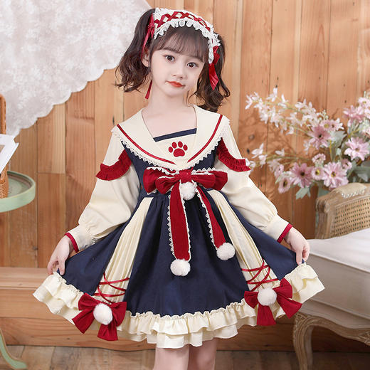 DY-8838儿童秋季洛丽塔裙女孩可爱宝宝学生ita萝莉洋气女童连衣裙 商品图3