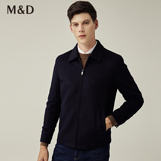 名盾高端羊绒夹克羊毛夹克秋冬季休闲翻领夹克毛呢外套 商品图2