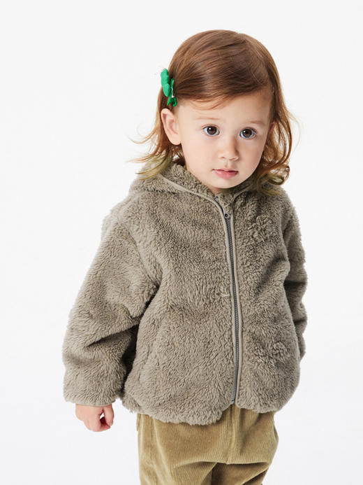 JNBY  22年冬款  蓬松仿皮草针织外套  YM0A10480 商品图4