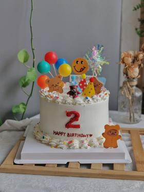 可爱蜡烛小熊（正面数字下单备注） 一鲜奶动物奶油蛋糕