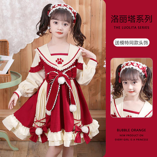 DY-8838儿童秋季洛丽塔裙女孩可爱宝宝学生ita萝莉洋气女童连衣裙 商品图7