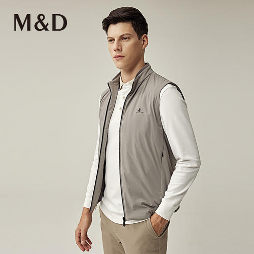 M＆D名盾商务男装秋冬新品牛奶丝面料轻便保暖内搭棉马甲外套 商品图3