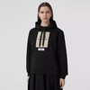 BURBERRY 博柏利 标签贴花棉质宽松连帽衫 女士卫衣 黑色 8057122 A1189 商品缩略图1