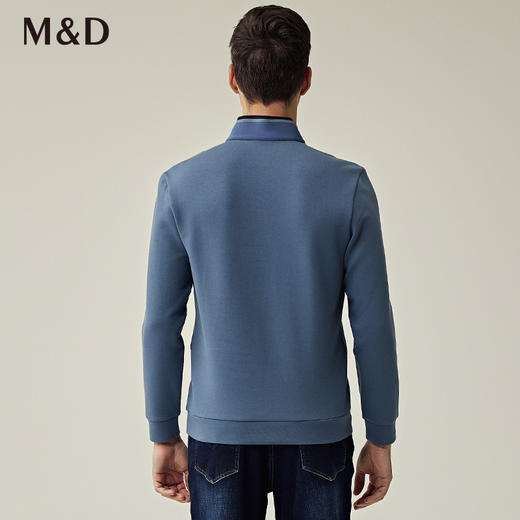 M&D名盾商务男士秋冬新品拉链长袖立领内搭保暖休闲polo上衣 商品图3
