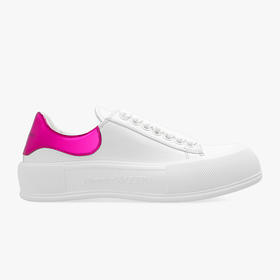 ALEXANDER MCQUEEN 亚历山大麦昆 玫红尾 女士休闲鞋 白色 716636 WICEL 9993