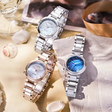 西铁城日本官方正品贝母表盘时尚光动能女表EM0912-84Y 商品图8