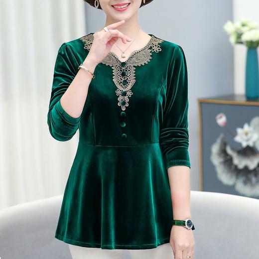 AA ZL金丝绒打底衫显瘦遮肚上衣 商品图1