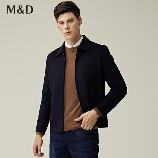 名盾高端羊绒夹克羊毛夹克秋冬季休闲翻领夹克毛呢外套 商品图1