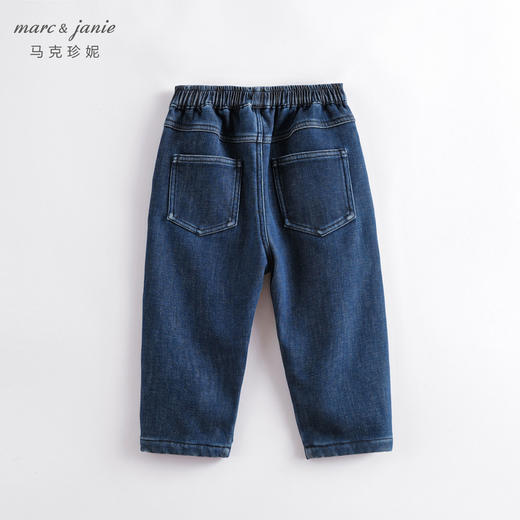 马克珍妮冬装新款 男童宽松加绒牛仔直筒裤 儿童裤子221779 商品图2