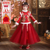 DY-9922汉服女童裙套装秋冬加绒中国风唐装拜年服女孩演出儿童连衣裙 商品缩略图4
