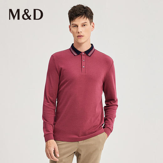 MD名盾男士秋季新品长袖T恤商务休闲新疆长绒棉羊毛混纺polo衫 商品图1