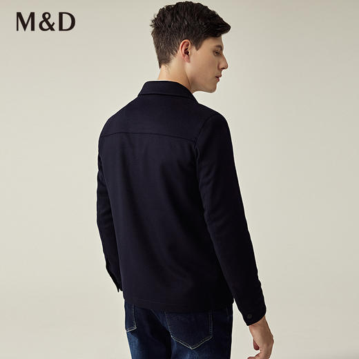 名盾高端羊绒夹克羊毛夹克秋冬季休闲翻领夹克毛呢外套 商品图3