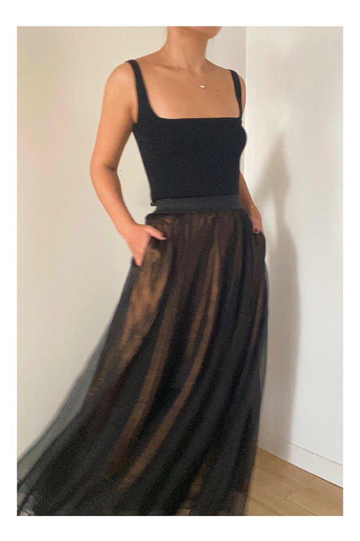 CG｜Rebekah Tulle Skirt [黑 / 白] 商品图3