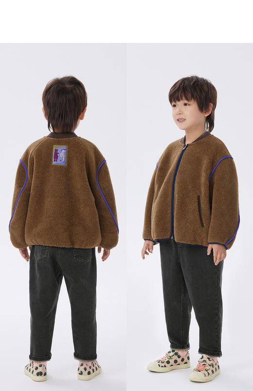 JNBY  22年冬款  仿皮草棒球领  1M0A10410 商品图7