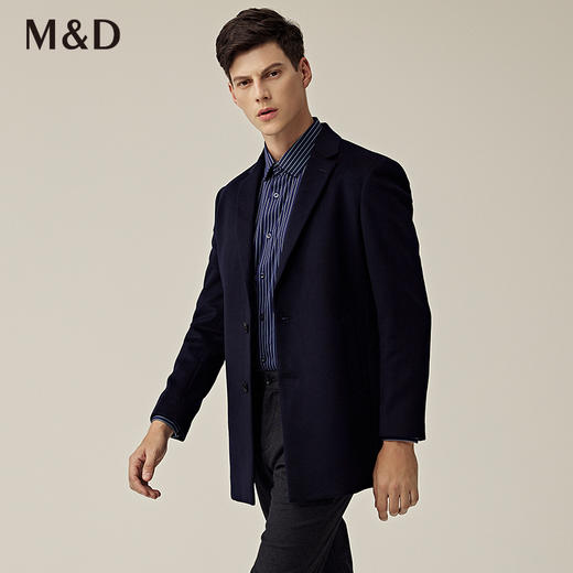 名盾羊毛大衣秋冬修身西装领中长款职业休闲羊毛外套 商品图1