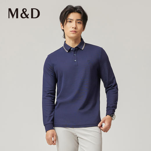 【菁英同款】名盾长袖POLO衫火山岩发热秋冬纯棉翻领t恤保罗衫 商品图3